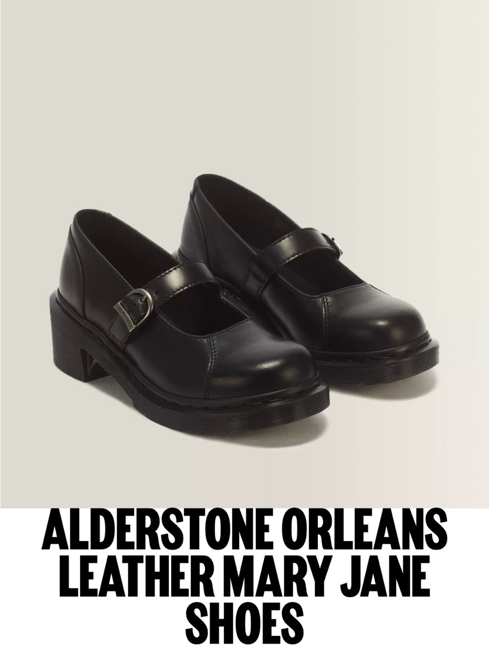 Dr. Martens Black Leather Mary Jane Loafers